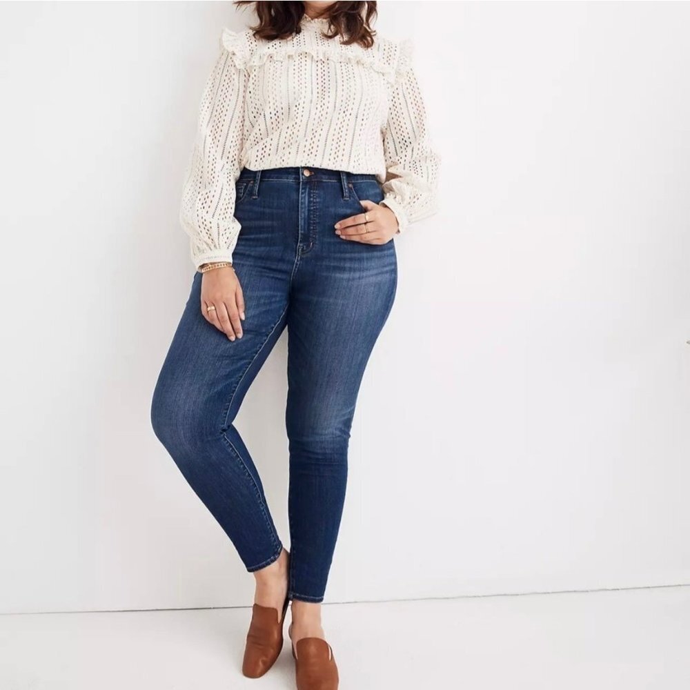 Madewell Curvy High-Rise Skinny Crop Jeans in Danny Wash Size W 37 NWT